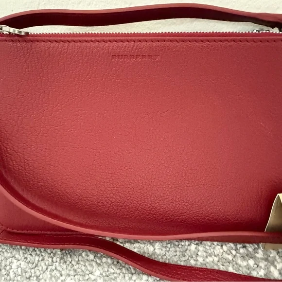 Burberry Crimson Leather Crossbody Bag - Picture 2 of 9